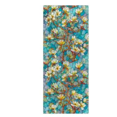 Imagem de Achang Adesivos de parede de plantas pintados brancos ramos de magnólia adesivo para janela de vidro para casa descasque e cole para sala de estar, quarto, TV, parede, sala de aula, decoração