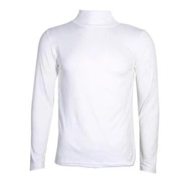 Imagem de Camiseta Masculina plus Size Slim Fit De Gola Alta Em Cor Sólida, Casu