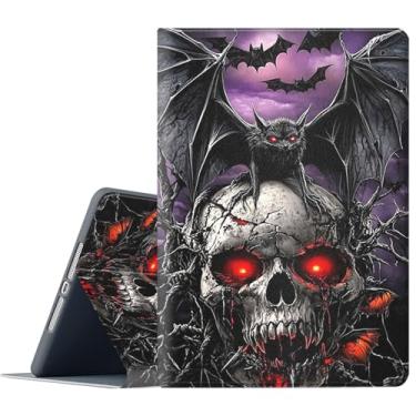 Imagem de FGDRFGRW Capa para Samsung Galaxy Tab A11 Plus/A9 Plus 11 polegadas 2025/2023, suporte ajustável, função despertar/hibernar, capa de proteção total - caveira gótica