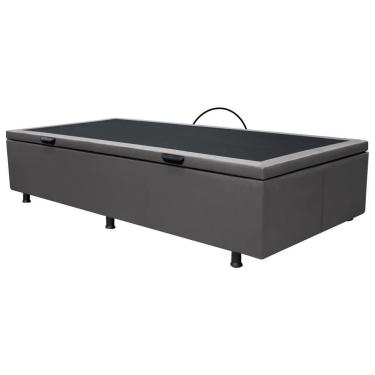 Imagem de Base Box Baú Para Cama Solteiro 88x188cm Liz S05 Sintético Cinza - Mpozenato