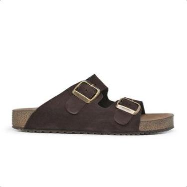 Imagem de Chinelo Slide Sandália Papete Feminina em Couro Anatômico-Feminino