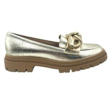 Imagem de Sapato Moleca Mocassim Tratorado com Laço Dourado 5775108-Feminino