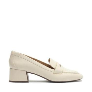 Imagem de Sapato Anacapri Salto Bloco Loafer Branco-Feminino