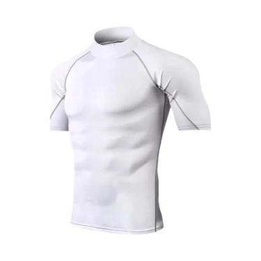Imagem de Camiseta De Compressão Masculina De Secagem Rápida, Manga Curta, Para 