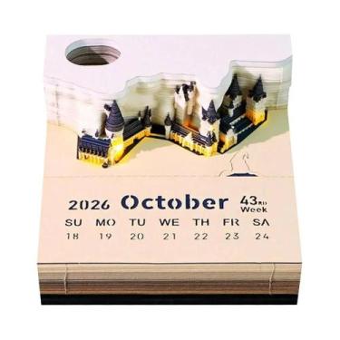 Imagem de Calendário Semanal Em Papel 3D Castelo Mágico Com Luz LED, Caixa De Ac