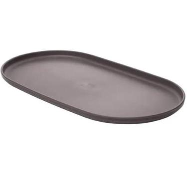 Imagem de Travessa Oval Bambu Plástico 38x21cm Prato Bandeja Servir Petisco Salg