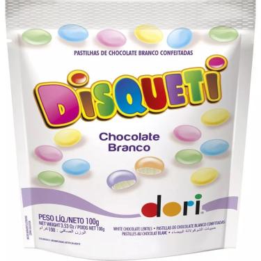 Imagem de Confeitos Disqueti Chocolate Branco 100g Dori