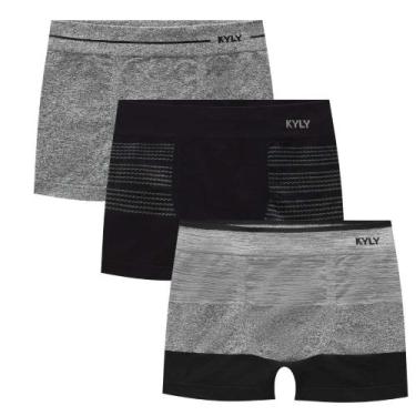 Imagem de Kit com 3 Cuecas Infantis Kyly em Microfibra sem Costura Tamanho:G, G