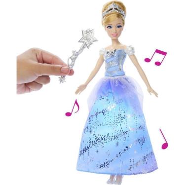 Imagem de Boneca Disney Princesa Cinderela Vestido com Luzes Baile Encantado Mattel
