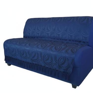 Imagem de Manta Sofa Tecido Jacquard Argolas Azul Marinho 1,40X1,80 - Nosso Lar 