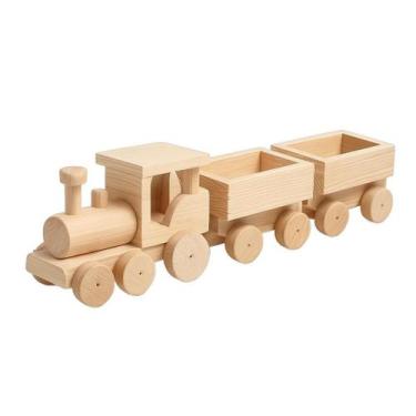 Imagem de Brinquedo Infantil Trenzinho Vagões Decoração Artesanal - Mar artefato