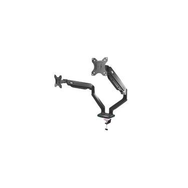 Imagem de Suporte de Mesa Articulado Gamer para 2 Monitores de 17" a 35" PIX, com Pistão a Gás e HUB USB-C/A, RGB, Preto - PX-GG9-D