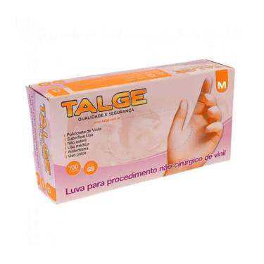 Imagem de Luva Procedimento Vinil Sem Pó Tamanho M 100 Unidades Talge