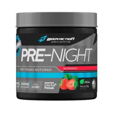 Imagem de Pre Night Pré Treino Noturno 200g BodyAction Sem Cafeína, Morango