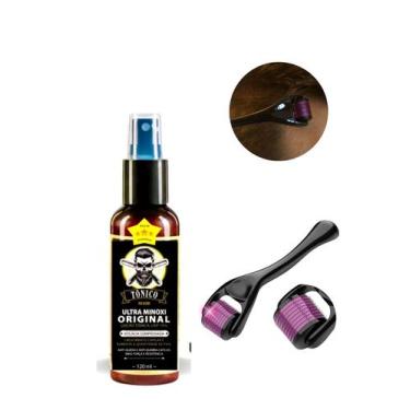 Imagem de Dermaroller Microagulhamento Crescimento De Barba + Cabelo Kit