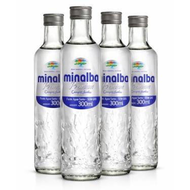 Imagem de Kit 4 Água Mineral S/ Gás Premium Minalba Vidro 300Ml