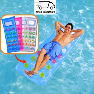 Imagem de Colchão Inflável Para Piscina e Praia Verão 1,88m X 71cm Bóia Flutuant