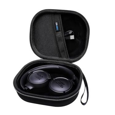 Imagem de DR·AMIU Capa de viagem para Tune 510BT/ 520BT/ 660NC/ 670NC/ 570BT/ 500BT/ Tune 525BT/ 500/ Live 460NC/ 670NC/ T450BT, Soundcore H30i, Samsung AKG fones de ouvido pequenos dobráveis preto