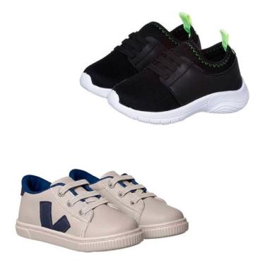 Imagem de Kit 2 Pares Tenis Infantil Casual Menino Calce Facil Leve - Mimoflex, 
