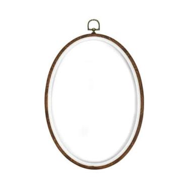 Imagem de Aro De Bordado Imitação Madeira Redondo Quadrado Para Guirlanda E Pont