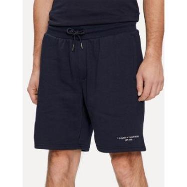Imagem de Bermuda Tommy Hilfiger Moletom Masculina Small Logo Preta-Masculino