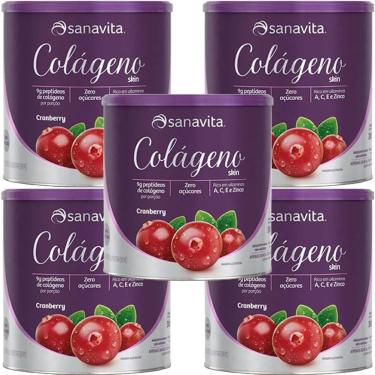 Imagem de Kit 5X Colágeno Skin - 300g Cranberry - Sanavita-Masculino