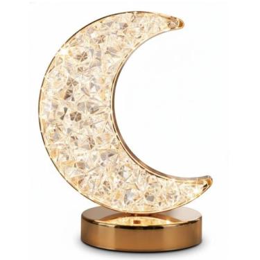 Imagem de Luminária De Mesa Abajur Cristal Lua Led Touch 3 - ONYX