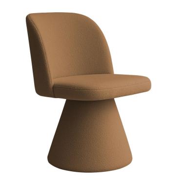Imagem de Cadeira De Jantar Liz Base Fixa Bouclé Terracota - Nexta Casa