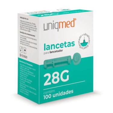 Imagem de Lancetas Uniqmed 28G (0,36mm) Caixa Com 100 Lancetas Controle de Glice