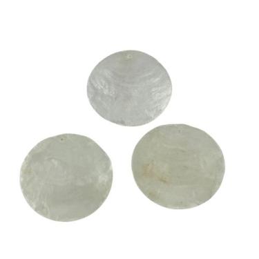 Imagem de Pingente Madrepérola Lamina 30mm Branco Redonda 10pçs Biju - Macall