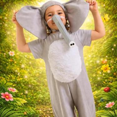 Imagem de Fantasia Elefante Infantil Luxo COMPLETA + BRINDE: TROMBA - Quimera Ki