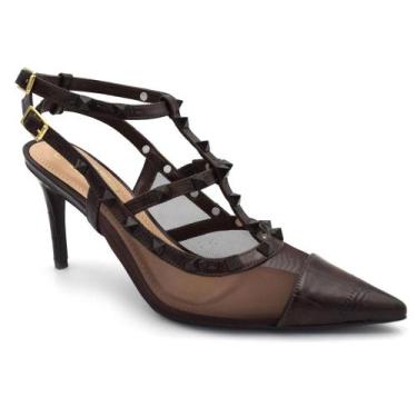 Imagem de Scarpin de Salto Feminino Suzzara 21001-05, Marrom, 36
