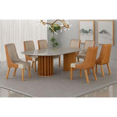 Imagem de Conjunto jantar 08 cadeiras maciça 2x1 Pilar VD- Arbo Design