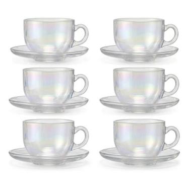 Imagem de Xícara De Vidro Lyor Rainbow 150ml Kit 6 Unidades