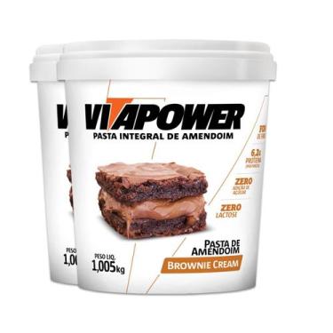 Imagem de Kit 2 Pasta de Amendoim Vitapower Brownie e Cream 1Kg - Vitafor