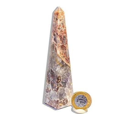 Imagem de Obelisco Quartzo Jiboia Natural 14 a 16 cm 300 a 400 g - Tipo B - Cris