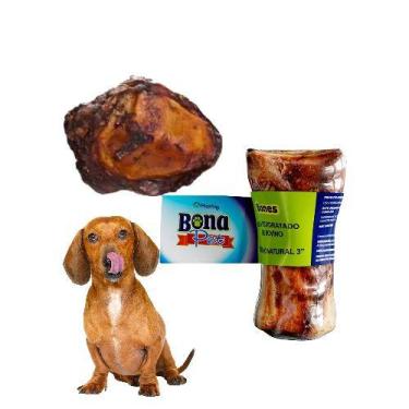 Imagem de Kit mordedor p cães rotula e osso tubinho para pet cachorro - Bona Pet