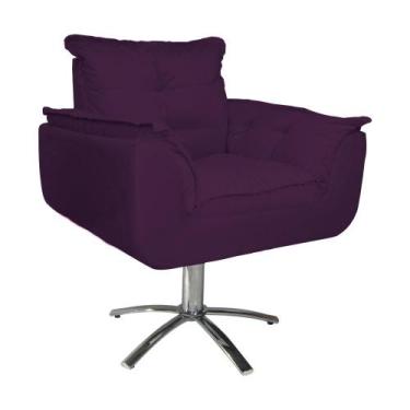 Imagem de Kit 2 Poltronas Decorativa Clínica Com Base Giratória de Metal Opala S
