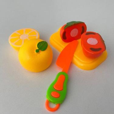 Imagem de Brinquedo Frutas Crec Feira Comidinha Gruda Desgruda 6 Peças