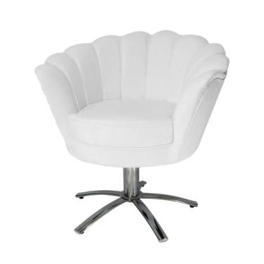Imagem de Conjunto 2 Poltronas Estofada Com Base Giratória de Metal Pétala Suede