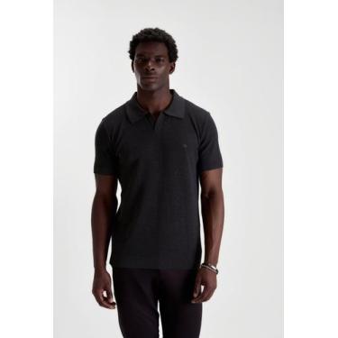 Imagem de Polo docthos slim tricot gola v, 003 preto, M
