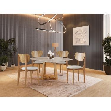 Imagem de Sala de Jantar Madeira Maciça 4 Cadeiras - Plenna - Harmonia