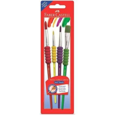 Imagem de Kit de Pincéis para Pintura Soft Touch com Área de Pega Macia 4 Unidad