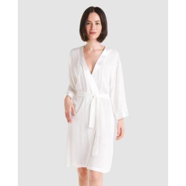 Imagem de Roupão Feminino Jacquard Felpudo Marfim Lohe, Marfim, G
