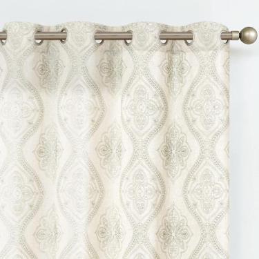 Imagem de Cortinas jinchan Boho Linen para sala de estar 160x160cm verdes