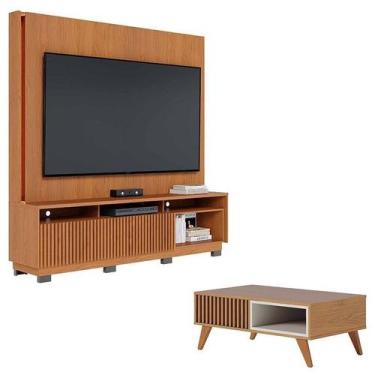 Imagem de Estante Home Theater Jordão Com Pés Freijó e Mesa de Centro Jeri Freij