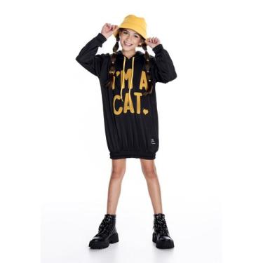 Imagem de Vestido Moletom Longo I am Cat Infantil Mylu, 14, Preto