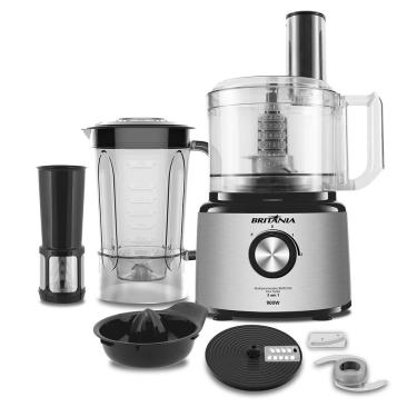 Imagem de Multiprocessador Britânia BMP2700P 5 em 1 2 Velocidades 900W Inox com Copo 2,7L e Espremedor 110V