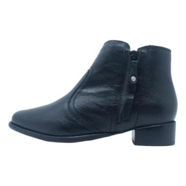 Imagem de Bota andacco feminina west salto baixo em couro 4630, Preto, 36