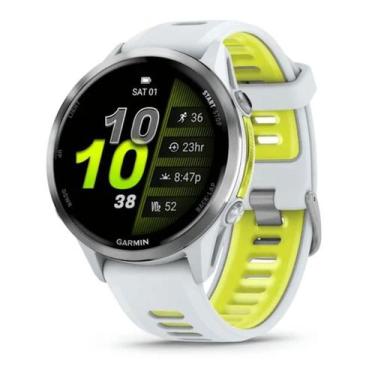 Imagem de Gps Garmin Forerunner 970 Marfim Com Pulseira Amarela Marfim